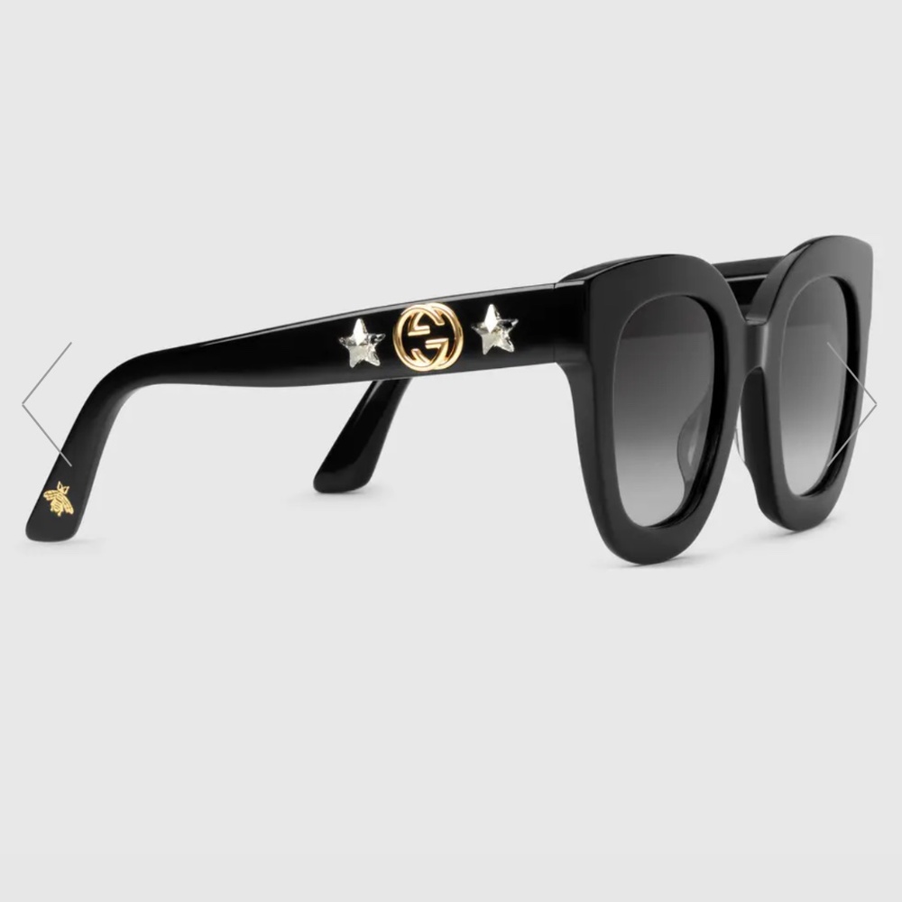 Gucci GG0208S Round-frame Acetate Sunglasses With Star